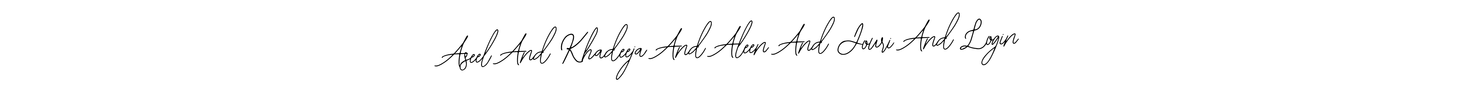 You can use this online signature creator to create a handwritten signature for the name Aseel And Khadeeja And Aleen And Jouri And Login. This is the best online autograph maker. Aseel And Khadeeja And Aleen And Jouri And Login signature style 12 images and pictures png