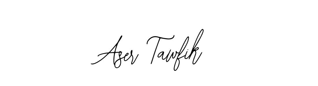 Use a signature maker to create a handwritten signature online. With this signature software, you can design (Bearetta-2O07w) your own signature for name Aser Tawfik. Aser Tawfik signature style 12 images and pictures png