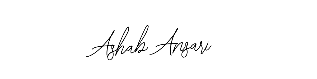 Bearetta-2O07w is a professional signature style that is perfect for those who want to add a touch of class to their signature. It is also a great choice for those who want to make their signature more unique. Get Ashab Ansari name to fancy signature for free. Ashab Ansari signature style 12 images and pictures png