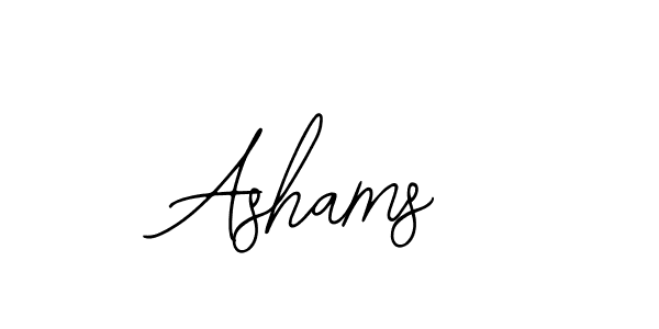 Design your own signature with our free online signature maker. With this signature software, you can create a handwritten (Bearetta-2O07w) signature for name Ashams. Ashams signature style 12 images and pictures png