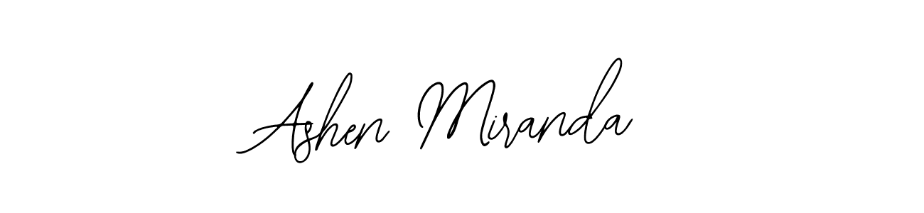 How to make Ashen Miranda name signature. Use Bearetta-2O07w style for creating short signs online. This is the latest handwritten sign. Ashen Miranda signature style 12 images and pictures png