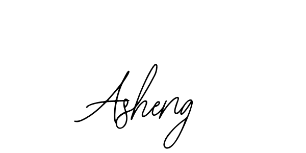 You should practise on your own different ways (Bearetta-2O07w) to write your name (Asheng) in signature. don't let someone else do it for you. Asheng signature style 12 images and pictures png