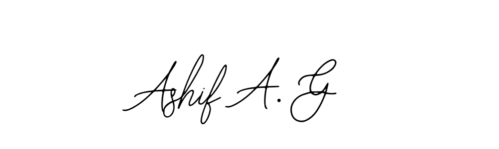 Bearetta-2O07w is a professional signature style that is perfect for those who want to add a touch of class to their signature. It is also a great choice for those who want to make their signature more unique. Get Ashif A. G name to fancy signature for free. Ashif A. G signature style 12 images and pictures png