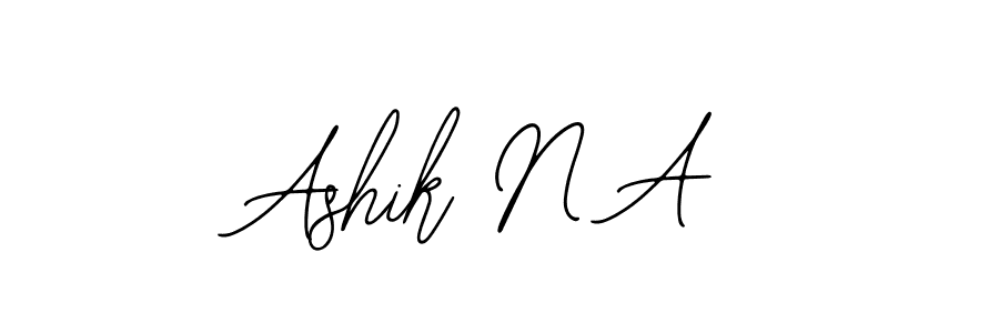 How to make Ashik N A name signature. Use Bearetta-2O07w style for creating short signs online. This is the latest handwritten sign. Ashik N A signature style 12 images and pictures png