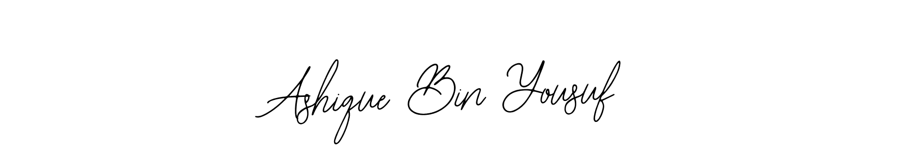 Design your own signature with our free online signature maker. With this signature software, you can create a handwritten (Bearetta-2O07w) signature for name Ashique Bin Yousuf. Ashique Bin Yousuf signature style 12 images and pictures png
