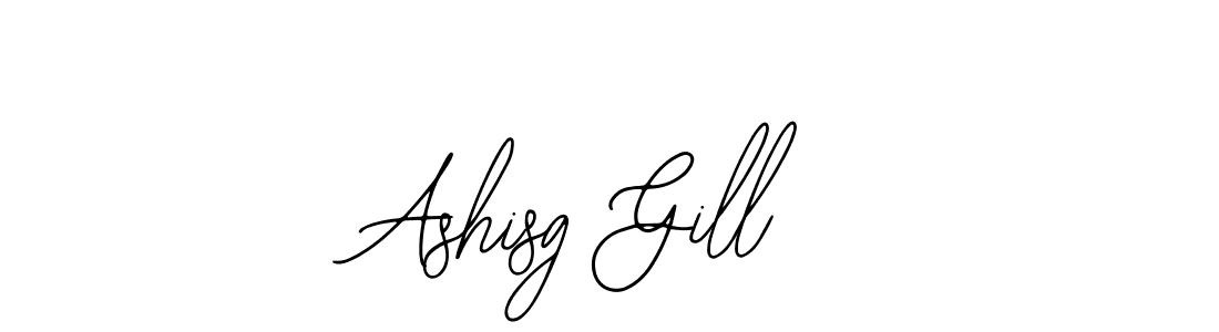 How to make Ashisg Gill name signature. Use Bearetta-2O07w style for creating short signs online. This is the latest handwritten sign. Ashisg Gill signature style 12 images and pictures png