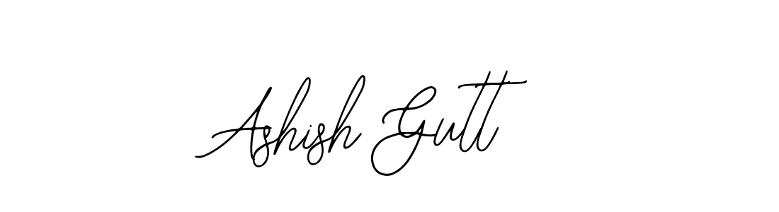 How to make Ashish Gutt name signature. Use Bearetta-2O07w style for creating short signs online. This is the latest handwritten sign. Ashish Gutt signature style 12 images and pictures png