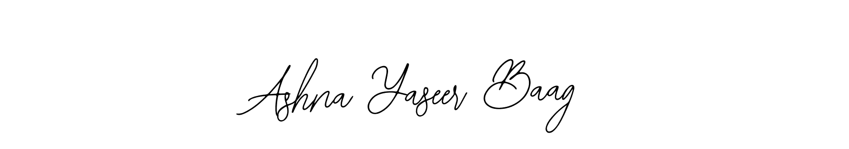 You should practise on your own different ways (Bearetta-2O07w) to write your name (Ashna Yaseer Baag) in signature. don't let someone else do it for you. Ashna Yaseer Baag signature style 12 images and pictures png