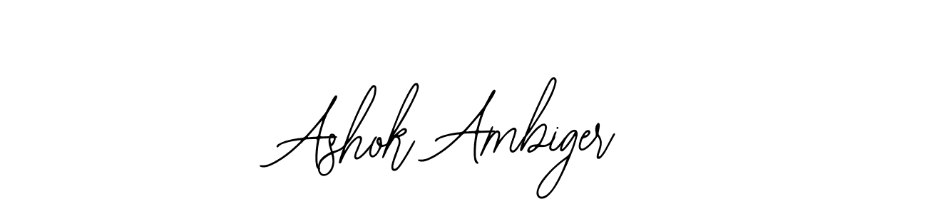 Bearetta-2O07w is a professional signature style that is perfect for those who want to add a touch of class to their signature. It is also a great choice for those who want to make their signature more unique. Get Ashok Ambiger name to fancy signature for free. Ashok Ambiger signature style 12 images and pictures png