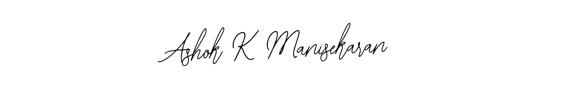 How to make Ashok K Manisekaran name signature. Use Bearetta-2O07w style for creating short signs online. This is the latest handwritten sign. Ashok K Manisekaran signature style 12 images and pictures png