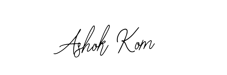 The best way (Bearetta-2O07w) to make a short signature is to pick only two or three words in your name. The name Ashok Kom include a total of six letters. For converting this name. Ashok Kom signature style 12 images and pictures png