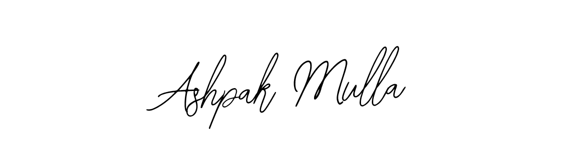 Use a signature maker to create a handwritten signature online. With this signature software, you can design (Bearetta-2O07w) your own signature for name Ashpak Mulla. Ashpak Mulla signature style 12 images and pictures png
