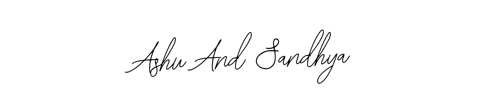 How to make Ashu And Sandhya signature? Bearetta-2O07w is a professional autograph style. Create handwritten signature for Ashu And Sandhya name. Ashu And Sandhya signature style 12 images and pictures png