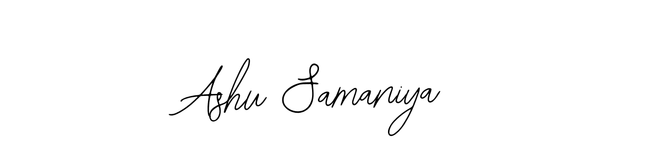 You should practise on your own different ways (Bearetta-2O07w) to write your name (Ashu Samaniya) in signature. don't let someone else do it for you. Ashu Samaniya signature style 12 images and pictures png