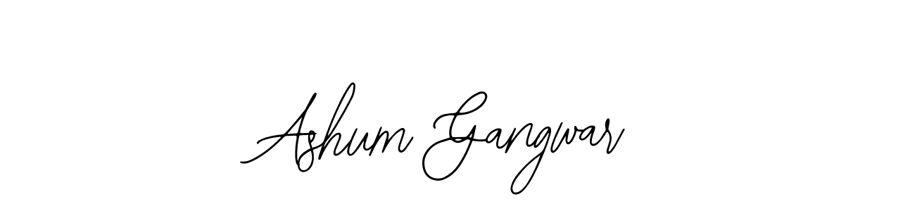 How to make Ashum Gangwar name signature. Use Bearetta-2O07w style for creating short signs online. This is the latest handwritten sign. Ashum Gangwar signature style 12 images and pictures png