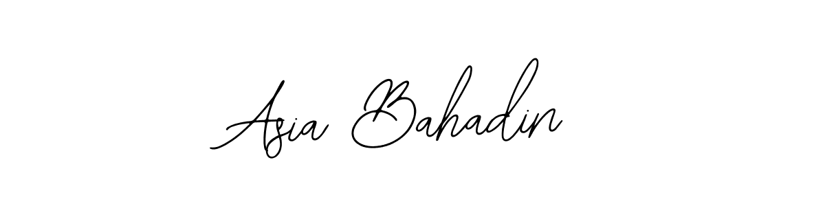 You should practise on your own different ways (Bearetta-2O07w) to write your name (Asia Bahadin) in signature. don't let someone else do it for you. Asia Bahadin signature style 12 images and pictures png