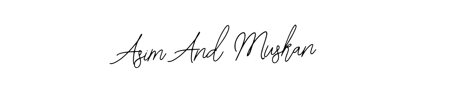 Also we have Asim And Muskan name is the best signature style. Create professional handwritten signature collection using Bearetta-2O07w autograph style. Asim And Muskan signature style 12 images and pictures png