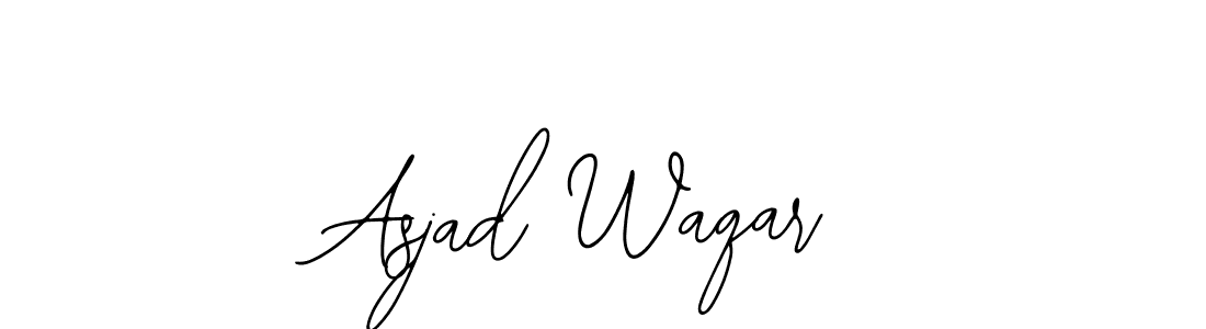 You should practise on your own different ways (Bearetta-2O07w) to write your name (Asjad Waqar) in signature. don't let someone else do it for you. Asjad Waqar signature style 12 images and pictures png