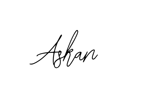 Design your own signature with our free online signature maker. With this signature software, you can create a handwritten (Bearetta-2O07w) signature for name Askan. Askan signature style 12 images and pictures png