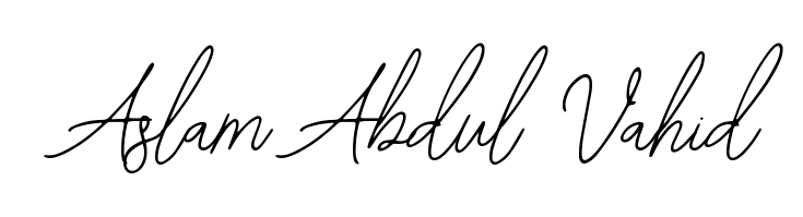 How to make Aslam Abdul Vahid name signature. Use Bearetta-2O07w style for creating short signs online. This is the latest handwritten sign. Aslam Abdul Vahid signature style 12 images and pictures png