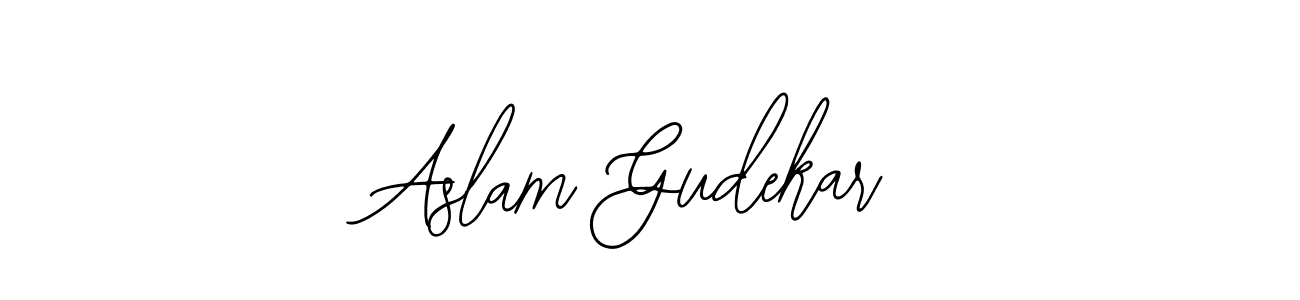 This is the best signature style for the Aslam Gudekar name. Also you like these signature font (Bearetta-2O07w). Mix name signature. Aslam Gudekar signature style 12 images and pictures png