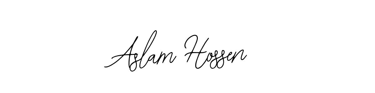 Use a signature maker to create a handwritten signature online. With this signature software, you can design (Bearetta-2O07w) your own signature for name Aslam Hossen. Aslam Hossen signature style 12 images and pictures png