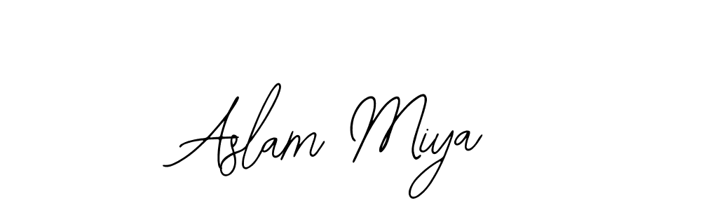 Use a signature maker to create a handwritten signature online. With this signature software, you can design (Bearetta-2O07w) your own signature for name Aslam Miya. Aslam Miya signature style 12 images and pictures png