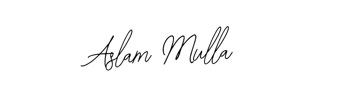 How to make Aslam Mulla name signature. Use Bearetta-2O07w style for creating short signs online. This is the latest handwritten sign. Aslam Mulla signature style 12 images and pictures png