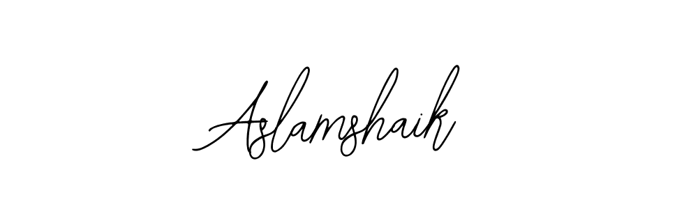 Design your own signature with our free online signature maker. With this signature software, you can create a handwritten (Bearetta-2O07w) signature for name Aslamshaik. Aslamshaik signature style 12 images and pictures png