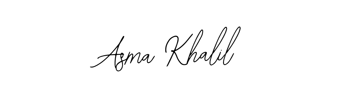 You should practise on your own different ways (Bearetta-2O07w) to write your name (Asma Khalil) in signature. don't let someone else do it for you. Asma Khalil signature style 12 images and pictures png