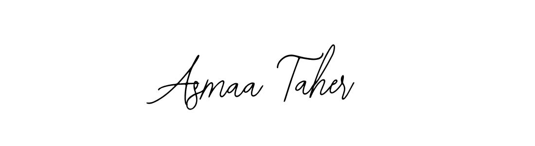 You should practise on your own different ways (Bearetta-2O07w) to write your name (Asmaa Taher) in signature. don't let someone else do it for you. Asmaa Taher signature style 12 images and pictures png