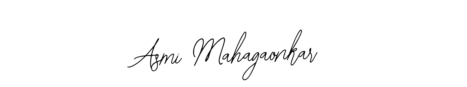 How to make Asmi Mahagaonkar name signature. Use Bearetta-2O07w style for creating short signs online. This is the latest handwritten sign. Asmi Mahagaonkar signature style 12 images and pictures png