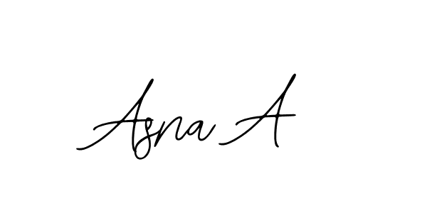 The best way (Bearetta-2O07w) to make a short signature is to pick only two or three words in your name. The name Asna A include a total of six letters. For converting this name. Asna A signature style 12 images and pictures png