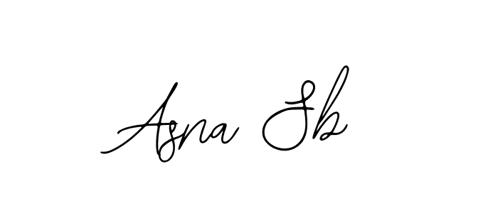 How to make Asna Sb name signature. Use Bearetta-2O07w style for creating short signs online. This is the latest handwritten sign. Asna Sb signature style 12 images and pictures png
