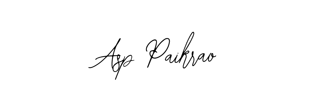 How to make Asp Paikrao name signature. Use Bearetta-2O07w style for creating short signs online. This is the latest handwritten sign. Asp Paikrao signature style 12 images and pictures png