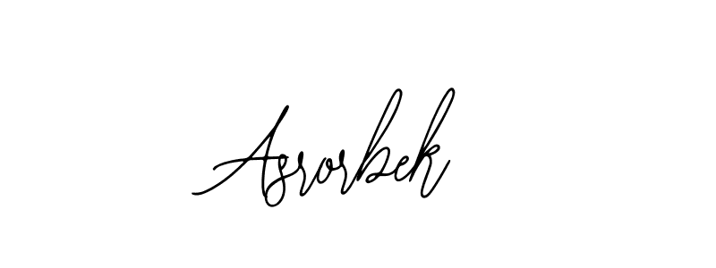 How to make Asrorbek name signature. Use Bearetta-2O07w style for creating short signs online. This is the latest handwritten sign. Asrorbek signature style 12 images and pictures png