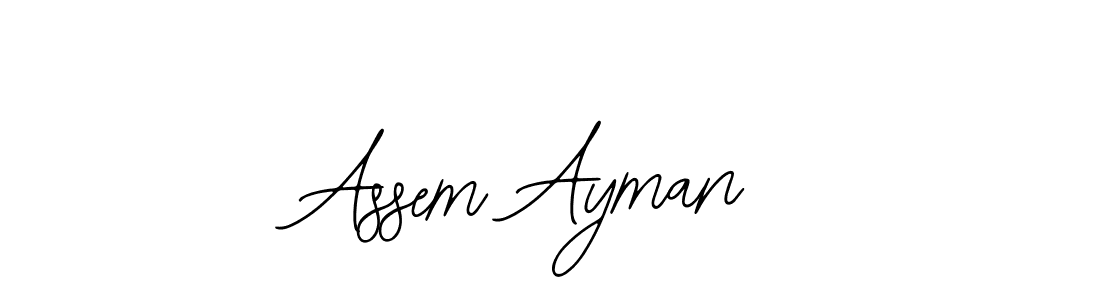 You should practise on your own different ways (Bearetta-2O07w) to write your name (Assem Ayman) in signature. don't let someone else do it for you. Assem Ayman signature style 12 images and pictures png