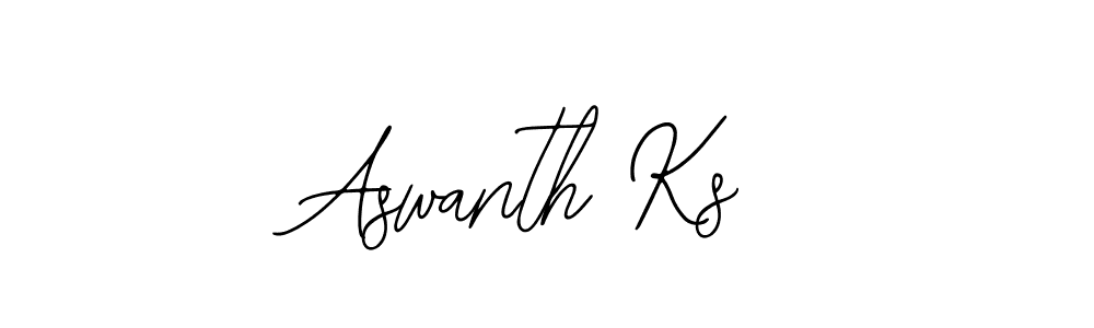 How to make Aswanth Ks name signature. Use Bearetta-2O07w style for creating short signs online. This is the latest handwritten sign. Aswanth Ks signature style 12 images and pictures png