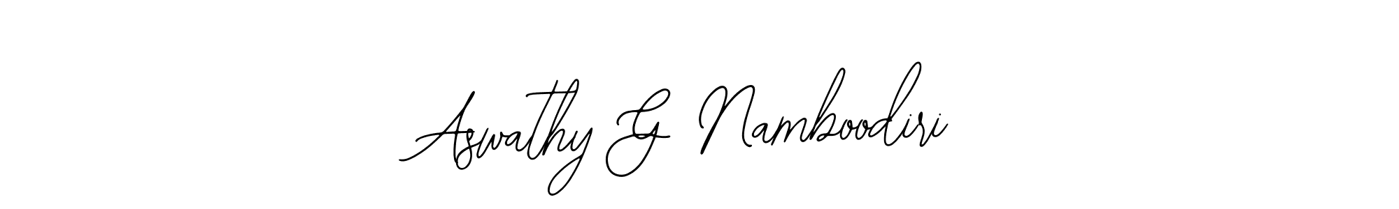 The best way (Bearetta-2O07w) to make a short signature is to pick only two or three words in your name. The name Aswathy G Namboodiri include a total of six letters. For converting this name. Aswathy G Namboodiri signature style 12 images and pictures png