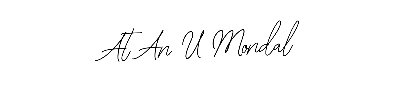 Use a signature maker to create a handwritten signature online. With this signature software, you can design (Bearetta-2O07w) your own signature for name At An U Mondal. At An U Mondal signature style 12 images and pictures png