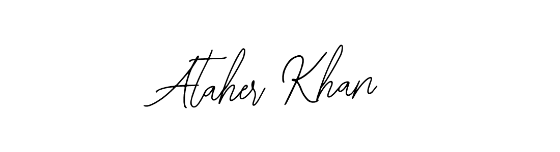 The best way (Bearetta-2O07w) to make a short signature is to pick only two or three words in your name. The name Ataher Khan include a total of six letters. For converting this name. Ataher Khan signature style 12 images and pictures png