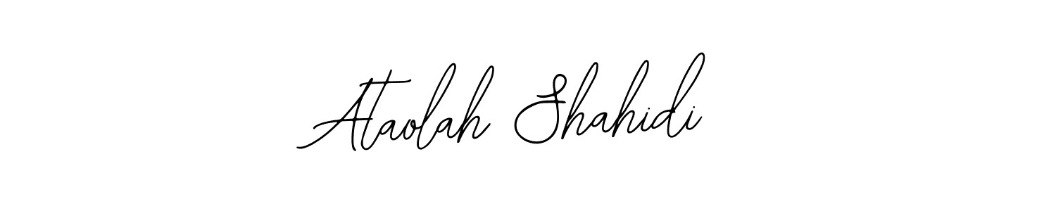 Similarly Bearetta-2O07w is the best handwritten signature design. Signature creator online .You can use it as an online autograph creator for name Ataolah Shahidi. Ataolah Shahidi signature style 12 images and pictures png