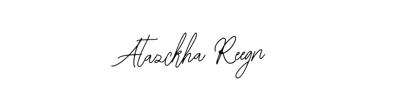 This is the best signature style for the Atazckha Reegn name. Also you like these signature font (Bearetta-2O07w). Mix name signature. Atazckha Reegn signature style 12 images and pictures png