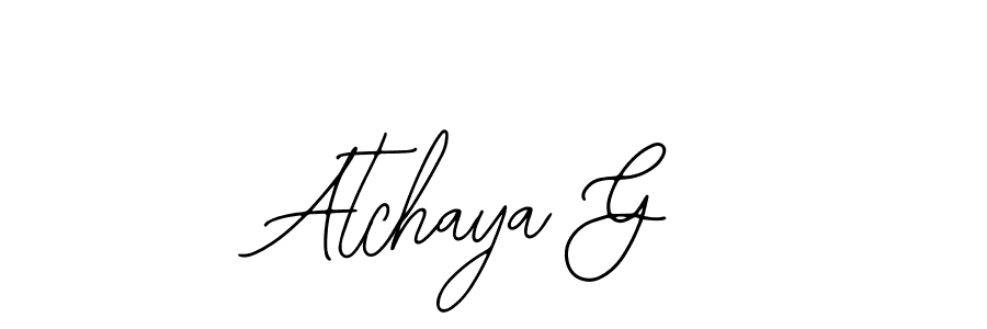 Bearetta-2O07w is a professional signature style that is perfect for those who want to add a touch of class to their signature. It is also a great choice for those who want to make their signature more unique. Get Atchaya G name to fancy signature for free. Atchaya G signature style 12 images and pictures png