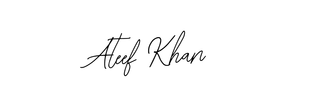 The best way (Bearetta-2O07w) to make a short signature is to pick only two or three words in your name. The name Ateef Khan include a total of six letters. For converting this name. Ateef Khan signature style 12 images and pictures png