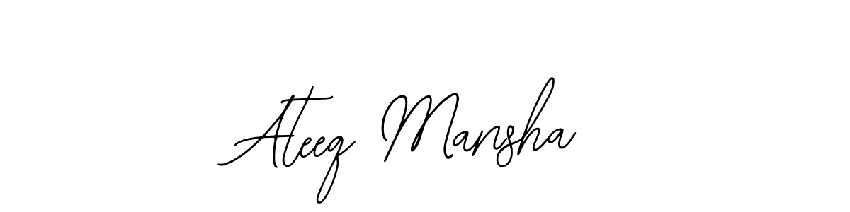 if you are searching for the best signature style for your name Ateeq Mansha. so please give up your signature search. here we have designed multiple signature styles  using Bearetta-2O07w. Ateeq Mansha signature style 12 images and pictures png