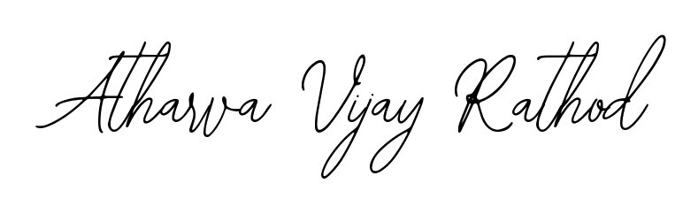 The Bearetta-2O07w handwriting style adds charm and authenticity to name Atharva Vijay Rathod. A wonderful choice for personal thank-you notes. Atharva Vijay Rathod signature style 12 images and pictures png