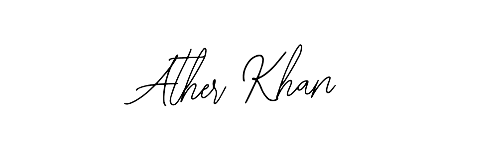 Make a beautiful signature design for name Ather Khan. With this signature (Bearetta-2O07w) style, you can create a handwritten signature for free. Ather Khan signature style 12 images and pictures png