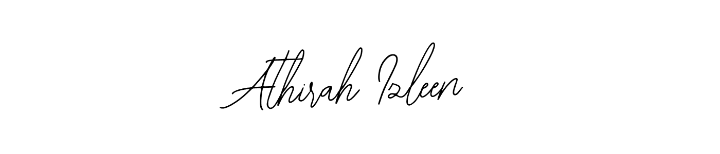 Bearetta-2O07w is a professional signature style that is perfect for those who want to add a touch of class to their signature. It is also a great choice for those who want to make their signature more unique. Get Athirah Izleen name to fancy signature for free. Athirah Izleen signature style 12 images and pictures png
