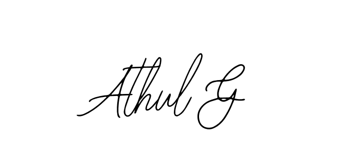 Use a signature maker to create a handwritten signature online. With this signature software, you can design (Bearetta-2O07w) your own signature for name Athul G. Athul G signature style 12 images and pictures png